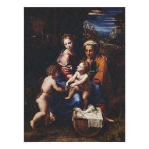 Virgin Mary and Child with John the Baptist Poster
