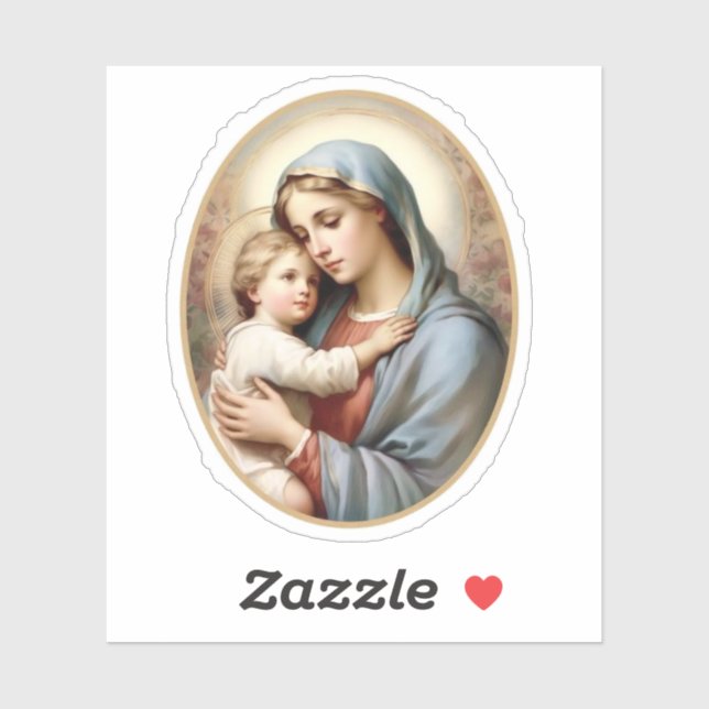 Virgin Mary and Christ Child Vinyl Sticker (Sheet)