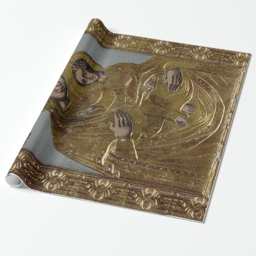 Virgin Mary and Infant Jesus Christ Golden Elegant Wrapping Paper