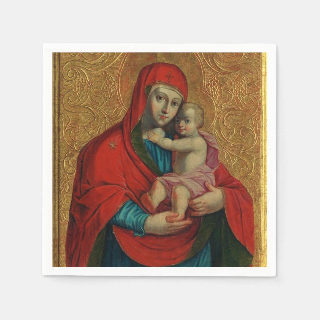 Virgin Mary and Jesus Child by Jan Rombauer Napkins (Front)