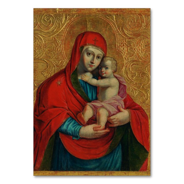 Virgin Mary and Jesus Child by Jan Rombauer Table Number (Front)