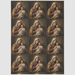 VIrgin Mary and Jesus Decoupage Tissue Paper