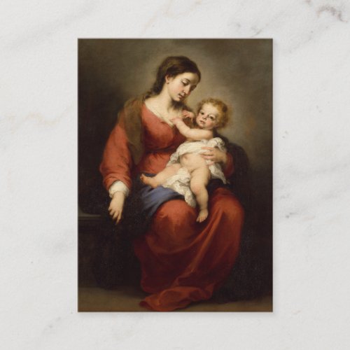 Virgin Mary and Jesus Memorare Catholic Prayer Business Card