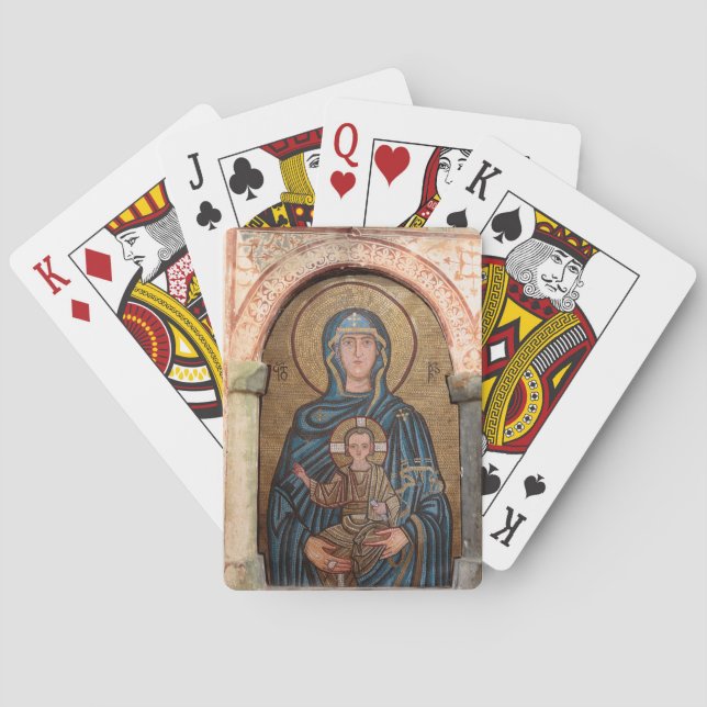 Virgin Mary And Jesus Mosaic Poker Cards (Back)