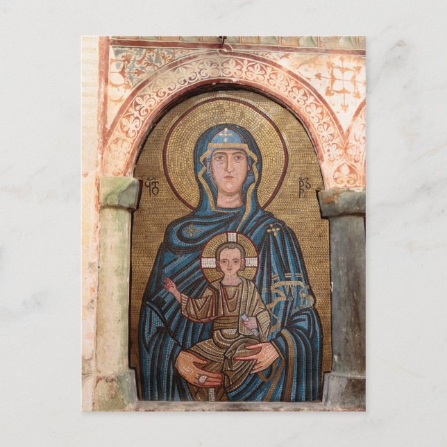 Virgin Mary And Jesus Mosaic Postcard (Front)