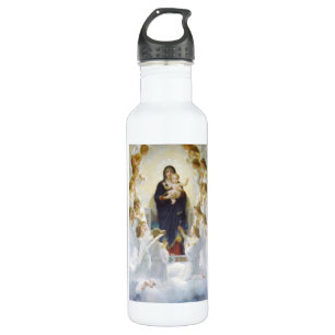 Virgin Mary and Jesus with angels Stainless Steel Water Bottle