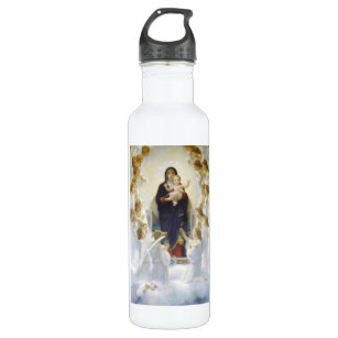 Virgin Mary and Jesus with angels Stainless Steel Water Bottle