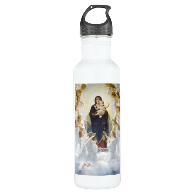 Virgin Mary and Jesus with angels Stainless Steel Water Bottle (Front)