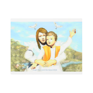 Virgin Mary and the Child Jesus Metal Print