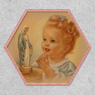 Virgin Mary Baby Girl Praying Religious Catholic Patch