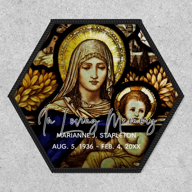 Virgin Mary Baby Jesus Religious Memorial Patch (Front)