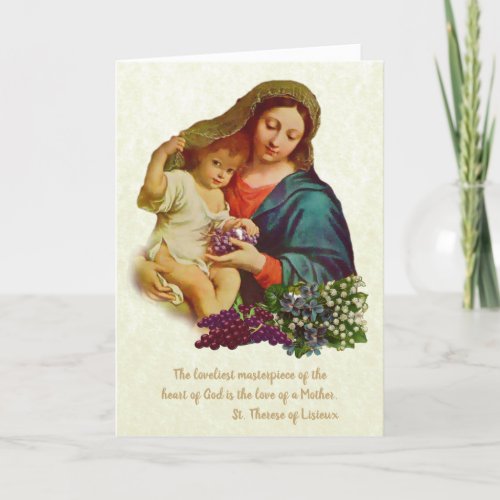 Virgin Mary Baby Jesus Religious Mothers Quote Card