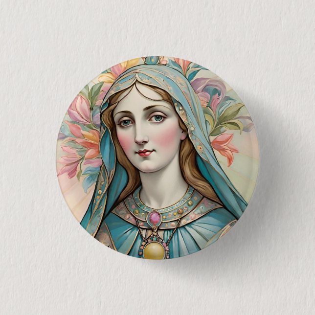 Virgin Mary Badge Button (Front)