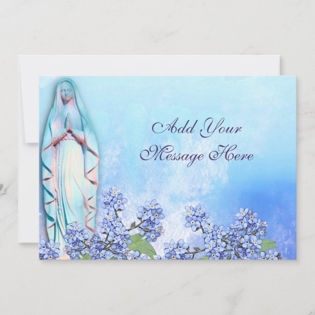 Virgin Mary Blessing Message Greeting Card (Front)