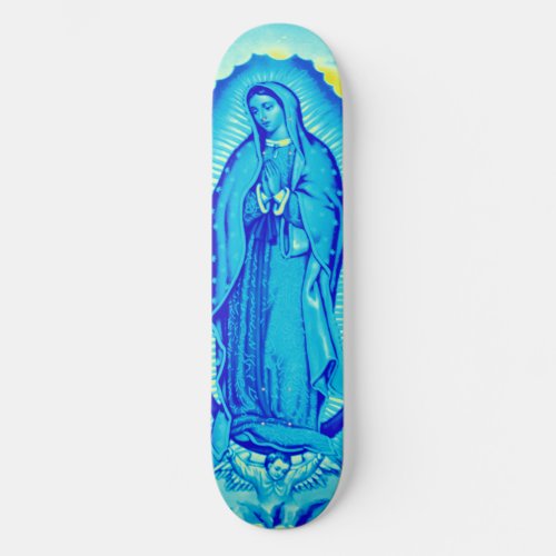 Virgin Mary Blue Skate Deck