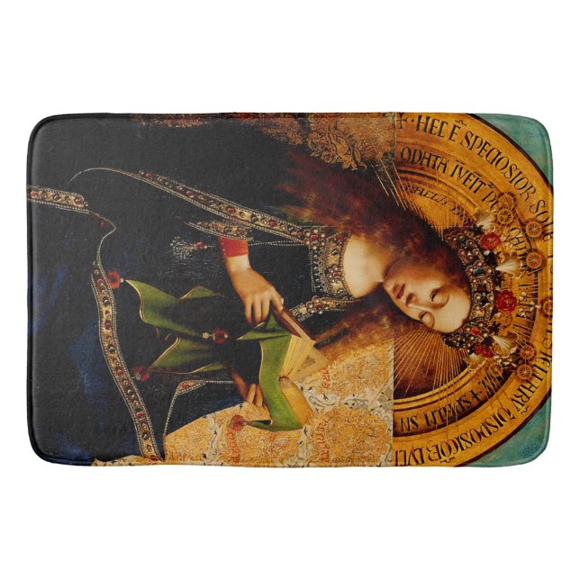 Virgin Mary by Jan van Eyck Bath Mat (Front)