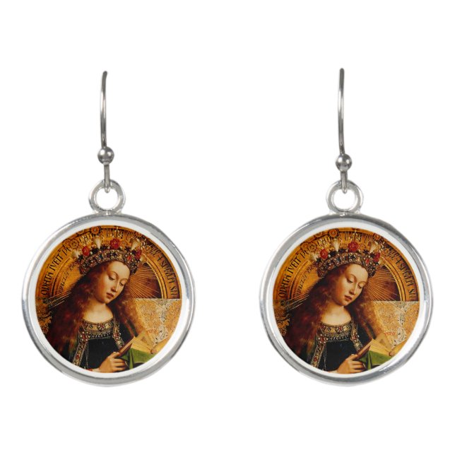 Virgin Mary by Jan van Eyck Earrings (Front)