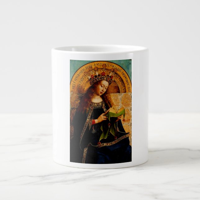 Virgin Mary by Jan van Eyck Giant Coffee Mug (Front)