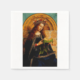 Virgin Mary by Jan van Eyck Napkins
