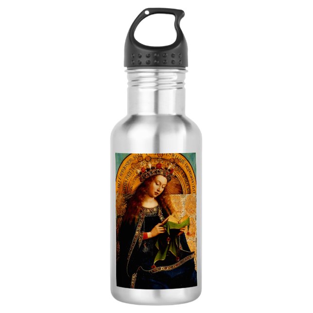 Virgin Mary by Jan van Eyck Stainless Steel Water Bottle (Front)