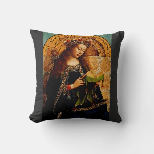 Virgin Mary by Jan van Eyck Throw Pillow