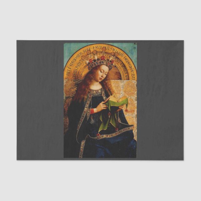Virgin Mary by Jan van Eyck Tissue Paper (Front)