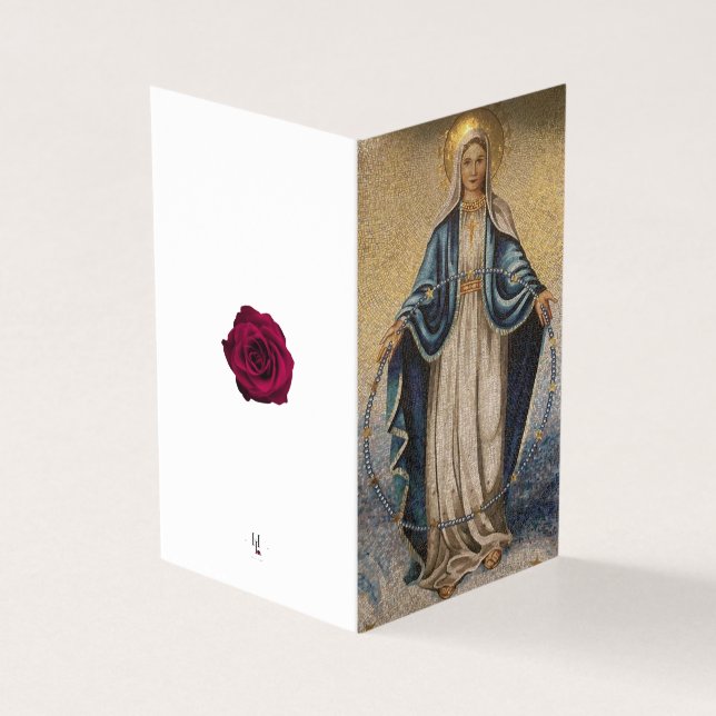 Virgin Mary Catholic Condolence Thank You Cards (Outside)