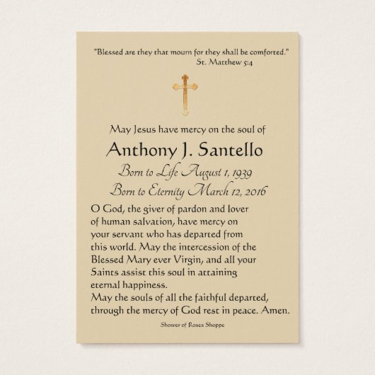 Virgin Mary Catholic Flags Funeral Holy Card (Back)
