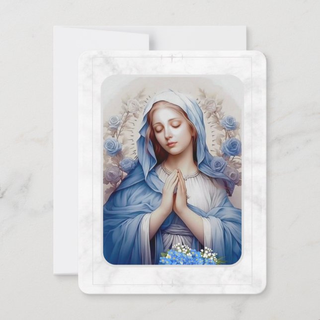 Virgin Mary Catholic Funeral Memorial Holy Card (Front)