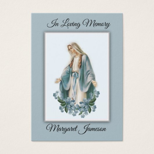 Virgin Mary Catholic Funeral Memorial Holy Card - (Front)