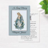 Virgin Mary Catholic Funeral Memorial Holy Card - (Desk)