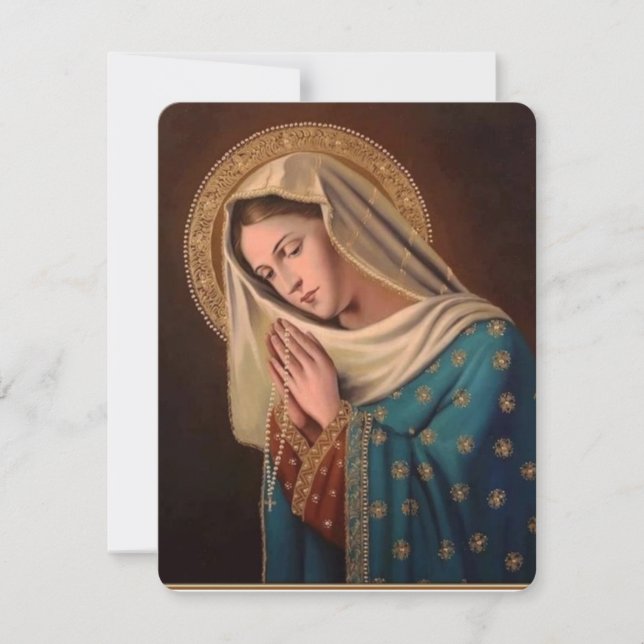 Virgin Mary Catholic Funeral Memorial Holy Card (Front)