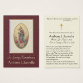 Virgin Mary Catholic Funeral Memorial Holy Card - (Front & Back)