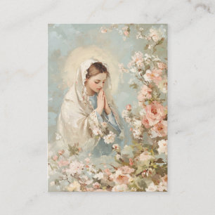 Virgin Mary Catholic Funeral Memorial Holy Card -