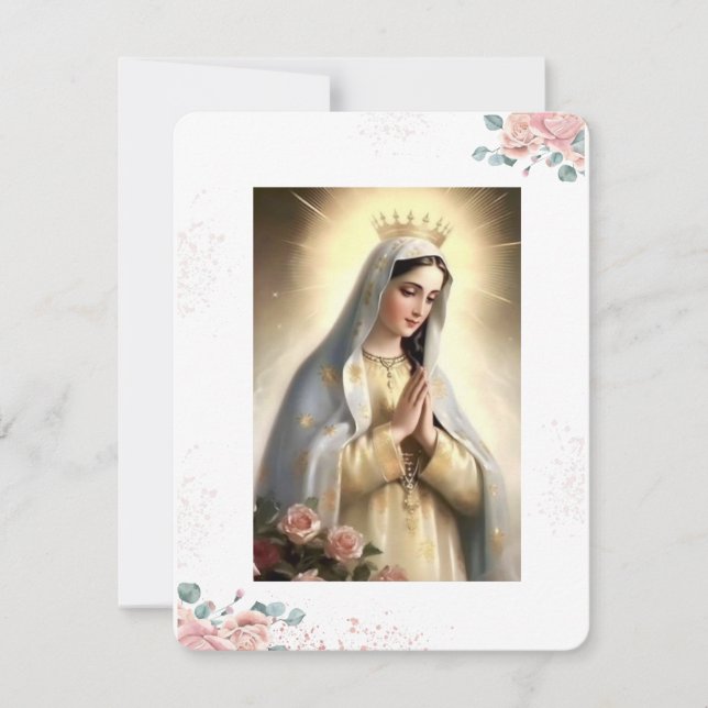 Virgin Mary Catholic Funeral Memorial Holy Card (Front)