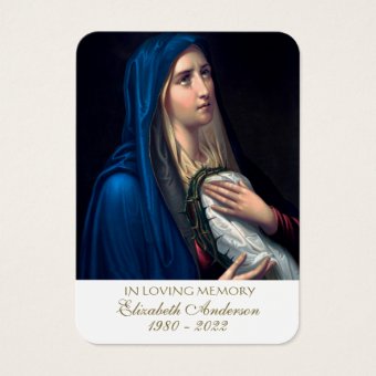 Virgin Mary Catholic Funeral Memorial Holy Card - | Zazzle