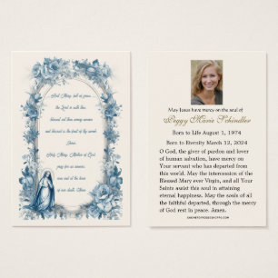 Virgin Mary Catholic Funeral Memorial Holy Card -