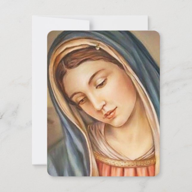 Virgin Mary Catholic Funeral Memorial Holy Card (Front)