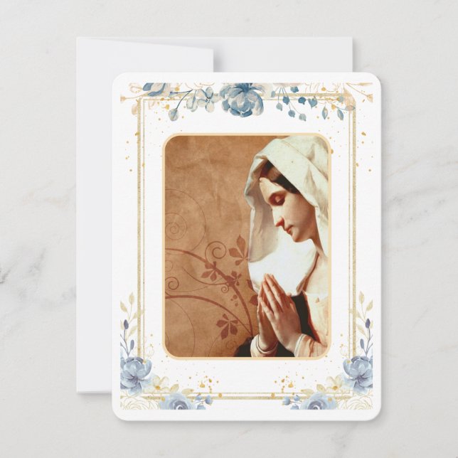 Virgin Mary Catholic Funeral Memorial Holy Card (Front)