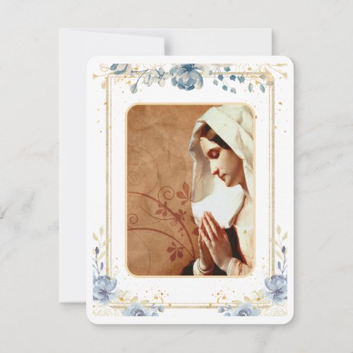 Virgin Mary Catholic Funeral Memorial Holy Card