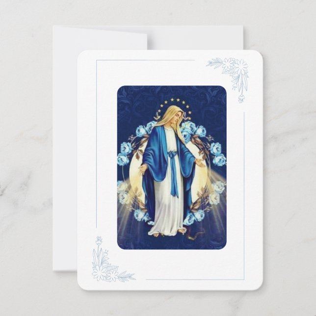 Virgin Mary Catholic Funeral Memorial Holy Card (Front)
