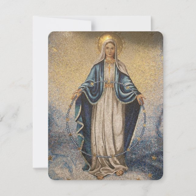 Virgin Mary Catholic Funeral Memorial Holy Card (Front)