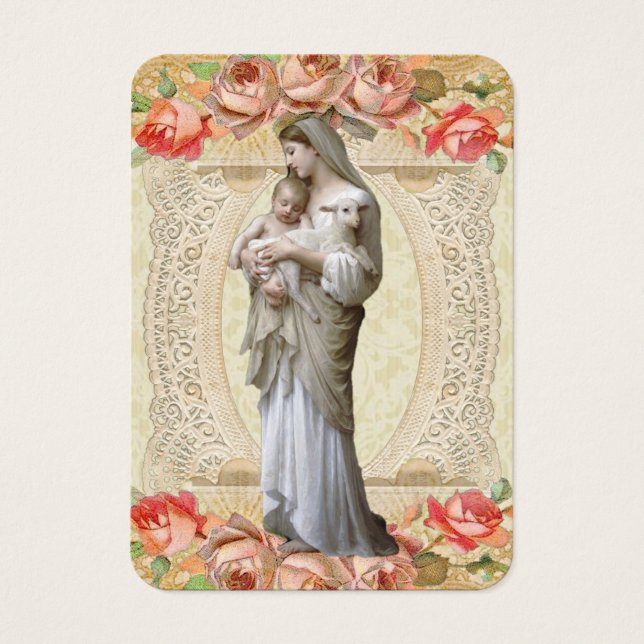 Virgin Mary Catholic Funeral Memorial Holy Card - (Front)