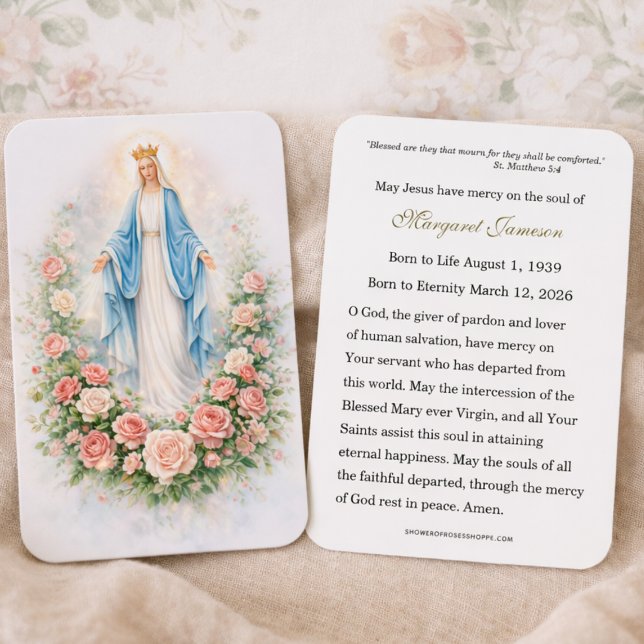 Virgin Mary Catholic Funeral Memorial Holy Card - (Creator Uploaded)