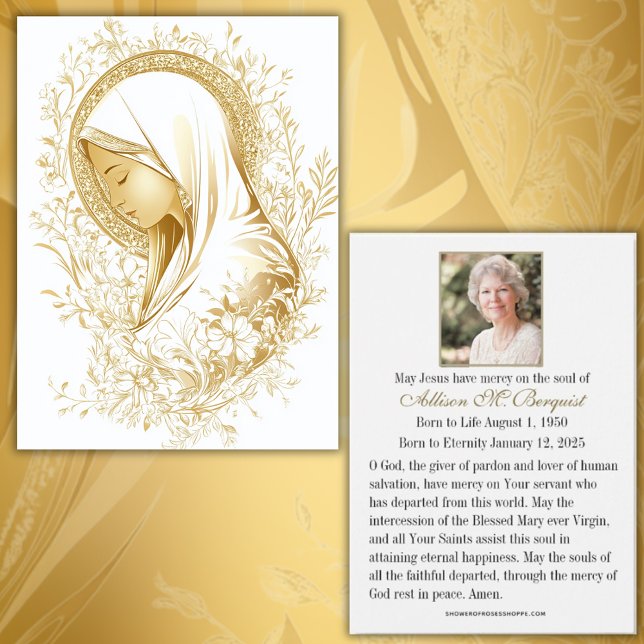Virgin Mary Catholic Funeral Memorial Holy Card - (Creator Uploaded)