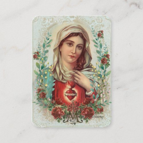 Virgin Mary Catholic Funeral Memorial Holy Card _