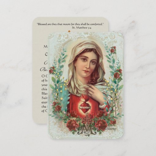 Virgin Mary Catholic Funeral Memorial Holy Card - | Zazzle