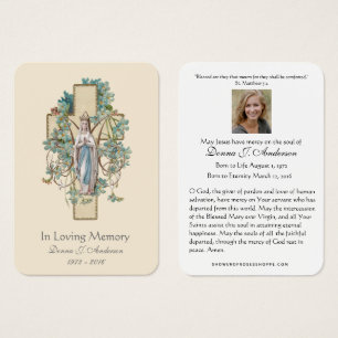 Virgin Mary Catholic Funeral Memorial Holy Card -