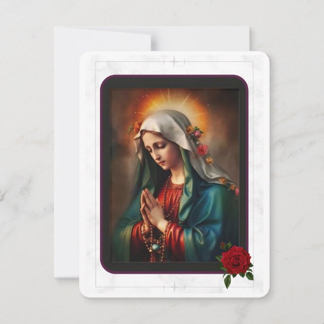 Virgin Mary Catholic Funeral Memorial Holy Card (Front)