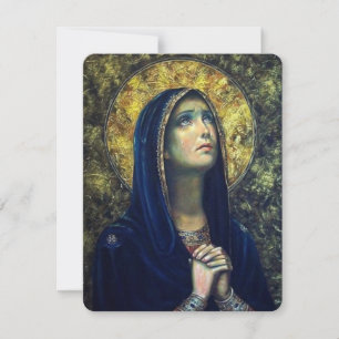 Virgin Mary Catholic Funeral Memorial Holy Card